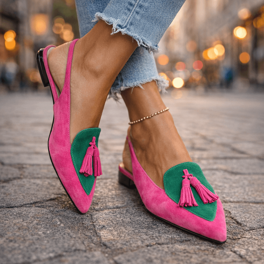 Delisia - Handgefertigte Sandalen mit Quastenriemen