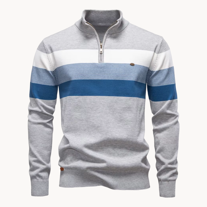 Sylvar - Stretchstrick-Viertelreißverschluss-Pullover