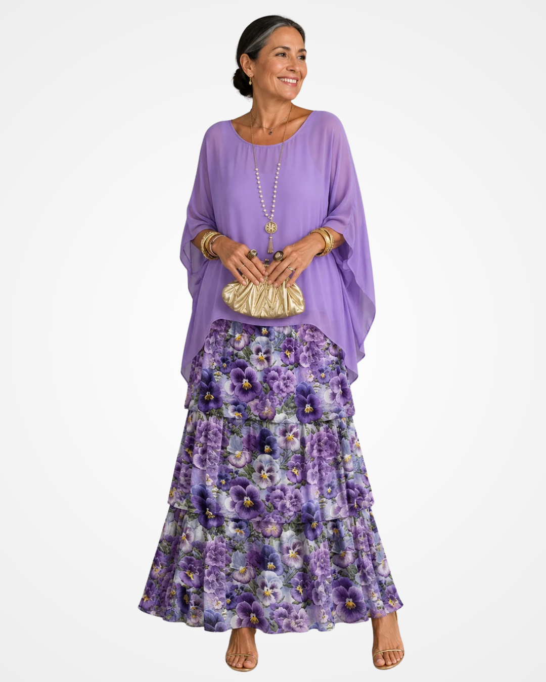 Sylvia - Fließendes Soft-Touch-Maxikleid