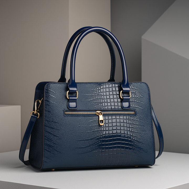 Aeryn - Strukturierte Handtasche mit Krokoprägung