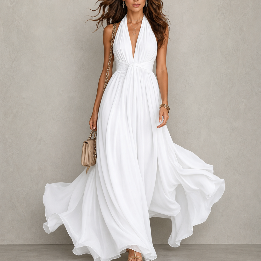 Olyra - Soft-Touch Maxi-Abendkleid