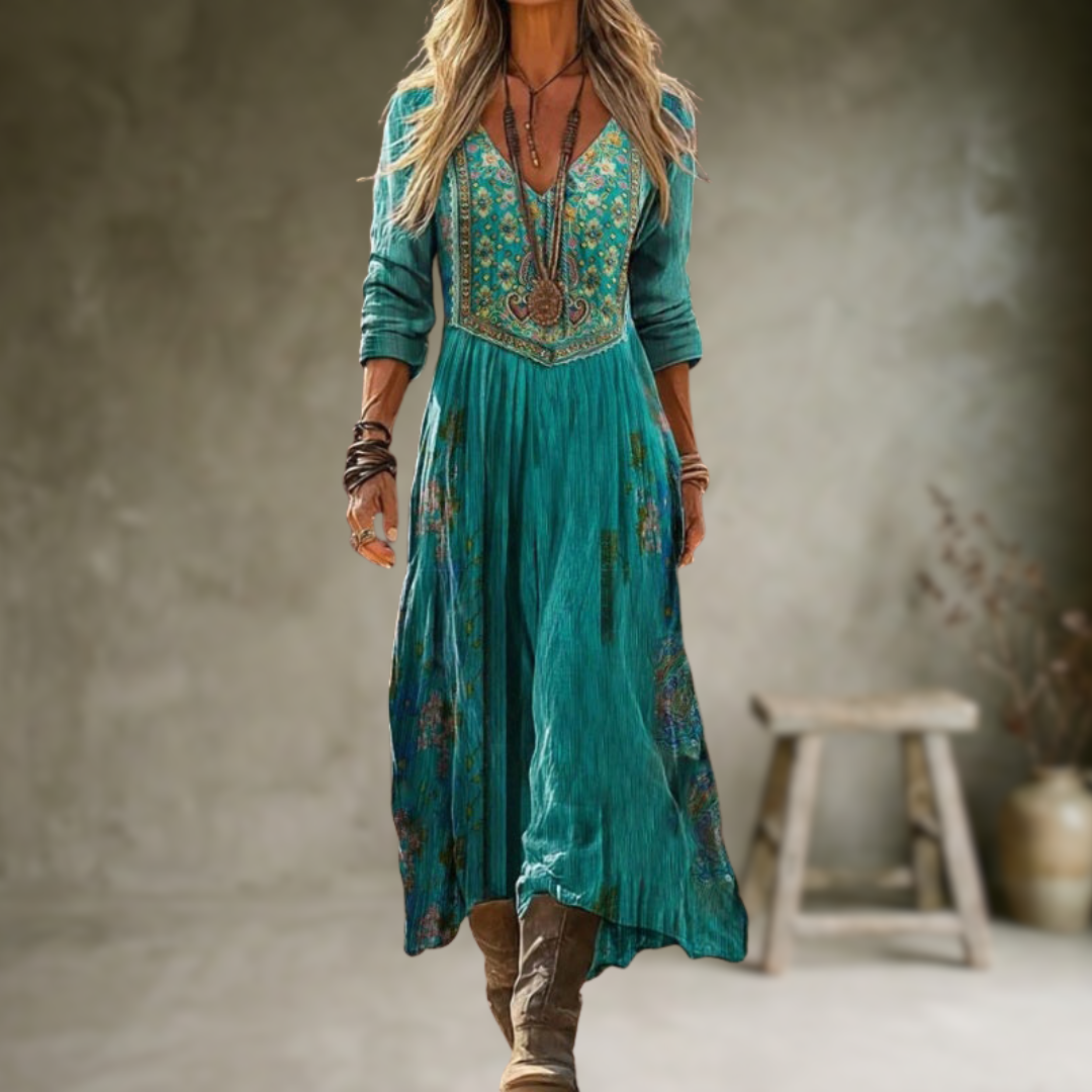 Lymira - Geblümtes Soft-Touch-Midikleid