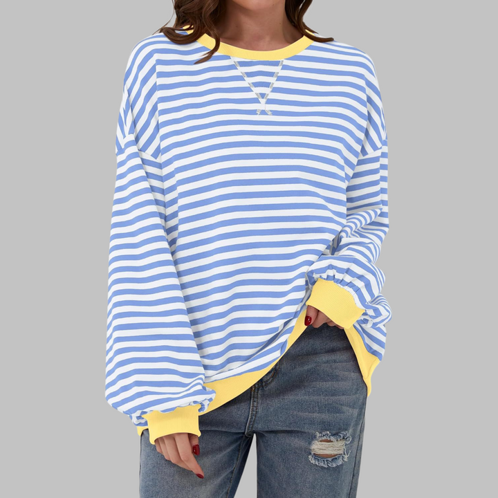 Adelia - Gestreiftes Soft-Touch-Langarm-Sweatshirt