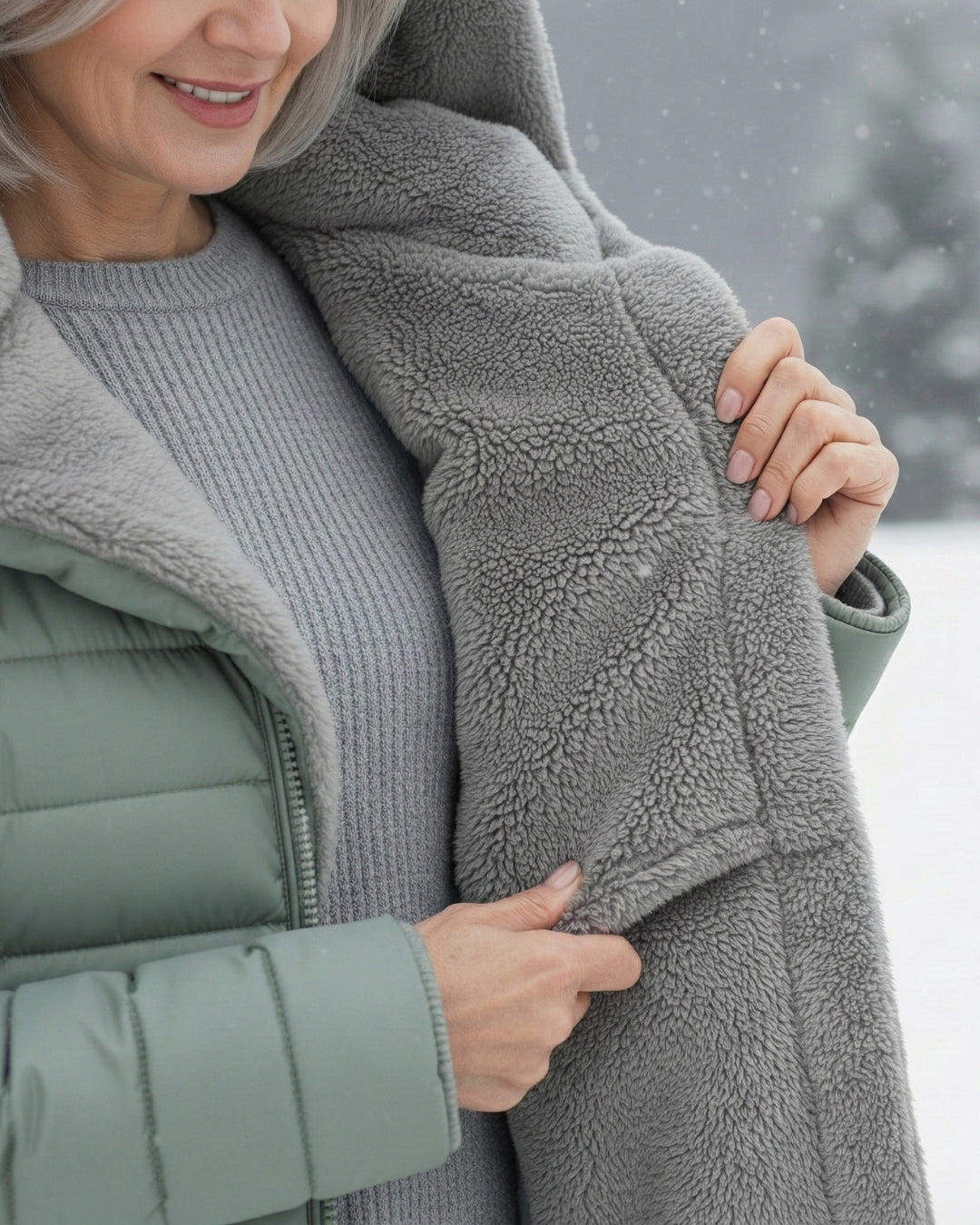 Leni - warm gefütterter Steppmantel mit Kapuze