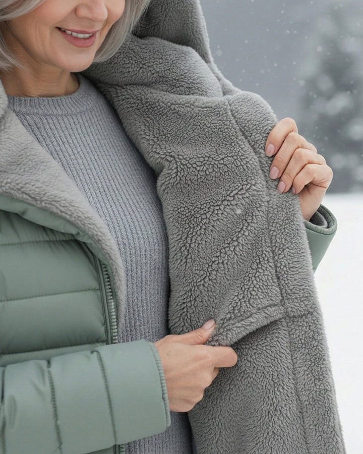 Leni - warm gefütterter Steppmantel mit Kapuze