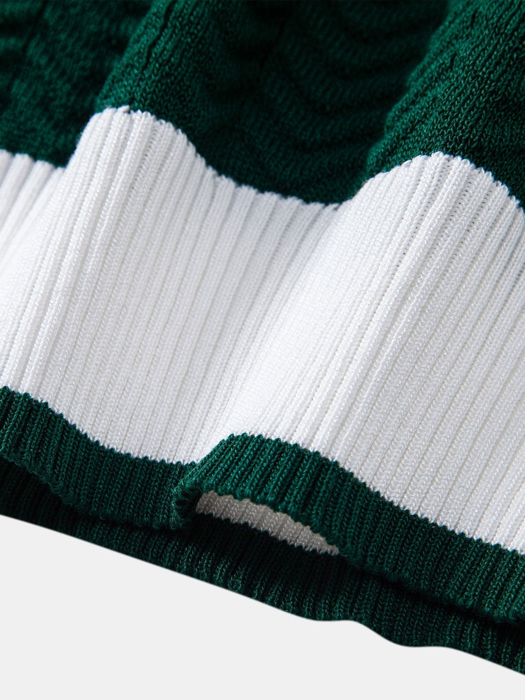 Arleno - Strukturiertes Strickpoloshirt mit V-Ausschnitt