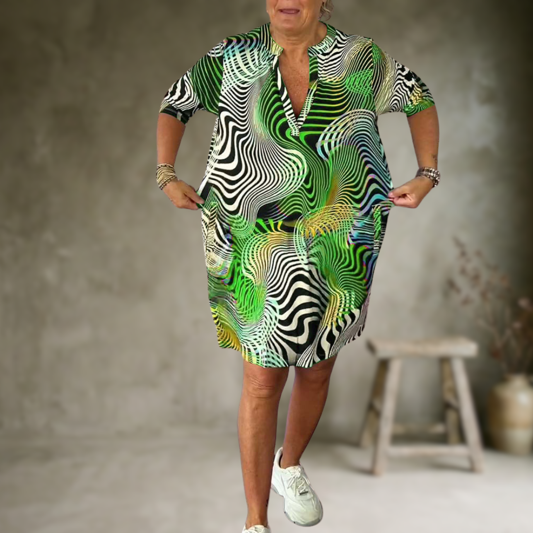 Tialora - Soft-Touch V-Ausschnitt-Kleid