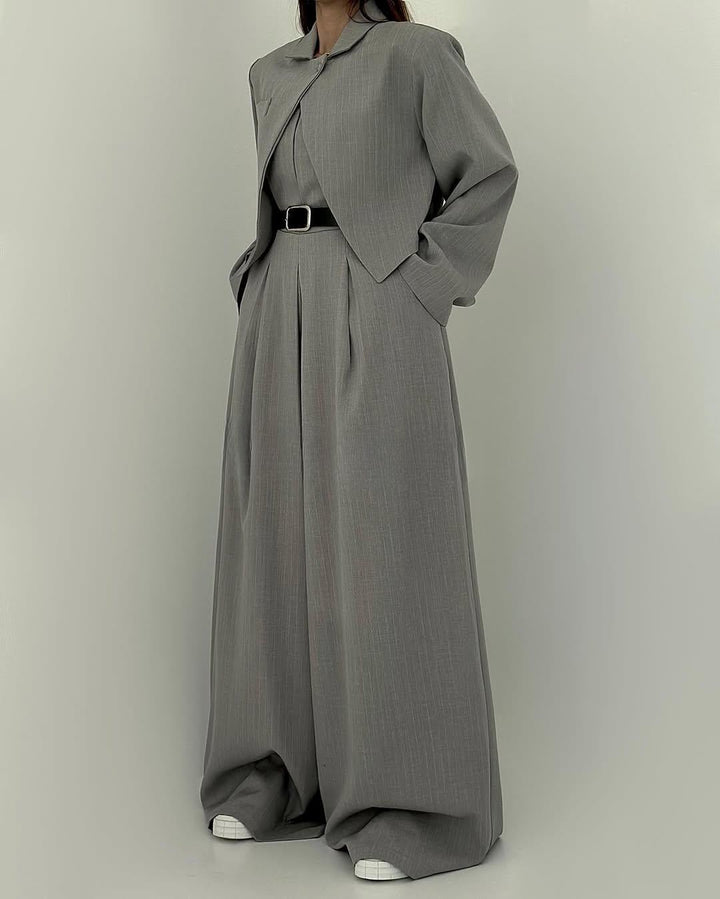 Lorayae - Soft-Touch Set aus weit geschnittenem Jumpsuit und Jacke