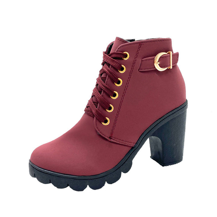 Mara - Plüschgefütterte Blockabsatz-Stiefel
