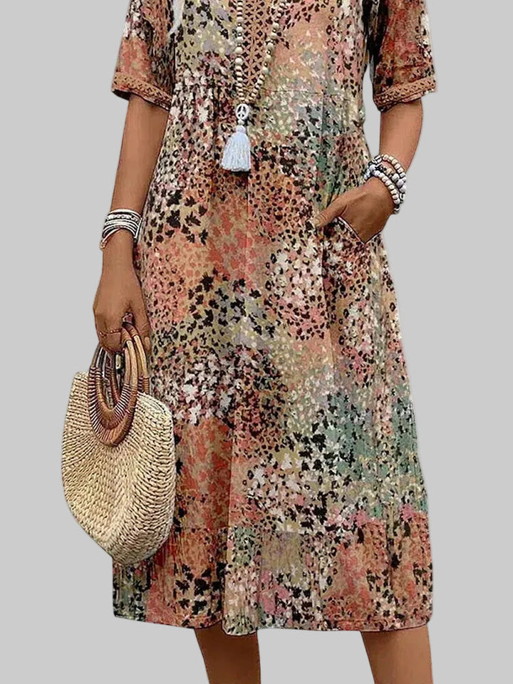 Marisse - Soft-Touch-Midikleid mit Blumenprint