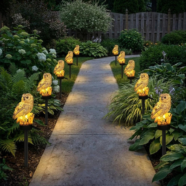 Amora - Dekorative Eulen-Gartenlampe
