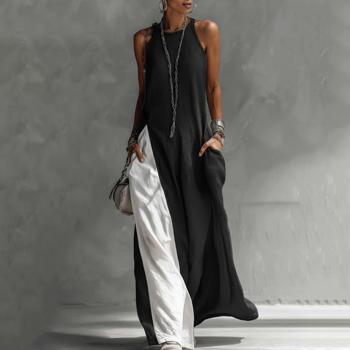 Zarella - Soft-Touch-Farbblock-Maxikleid