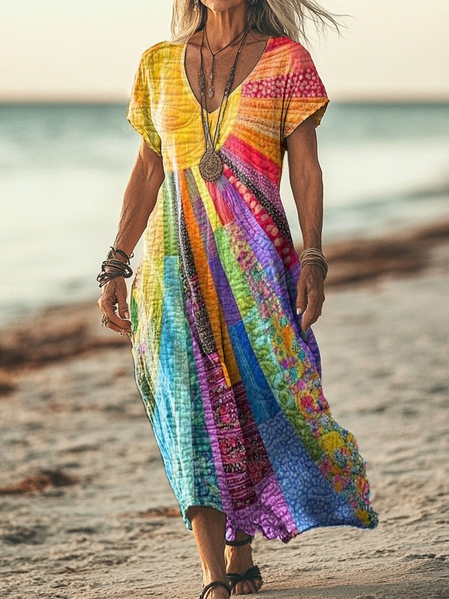 Zilena - Luftiges Boho-Leinenkleid