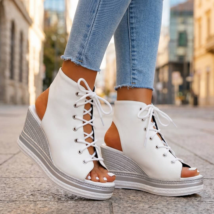 Layla - Hohe Keilsandalen zum Schnüren