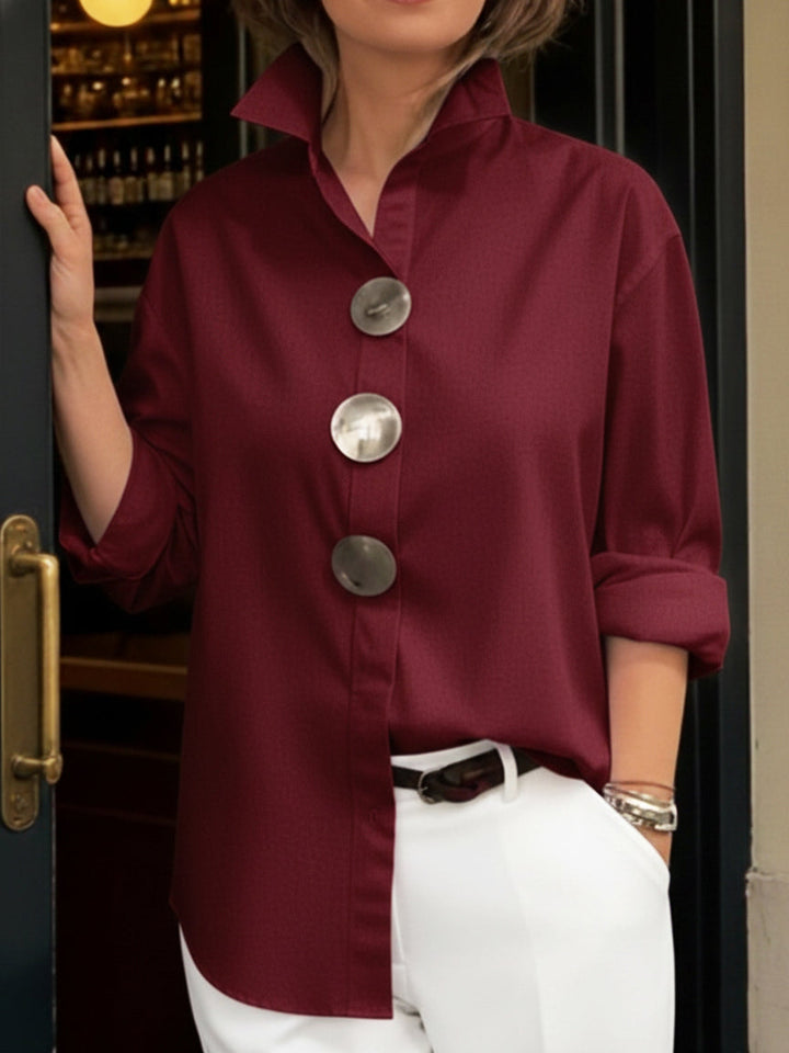 Marisen - stylische, lässige Bluse mit Knopfleiste