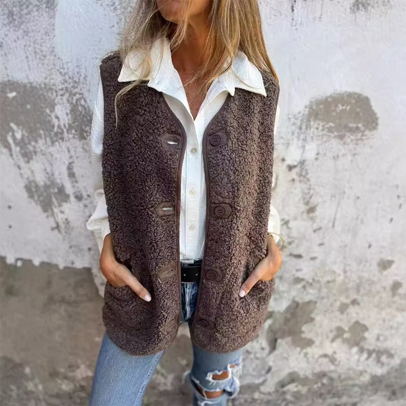 Ailyn - Strukturierter Langarm-Cardigan mit Knopfleiste