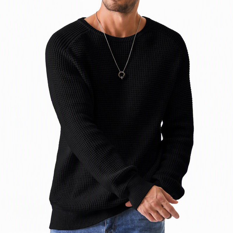Isric - Strukturierter Strickpullover mit Rundhalsausschnitt