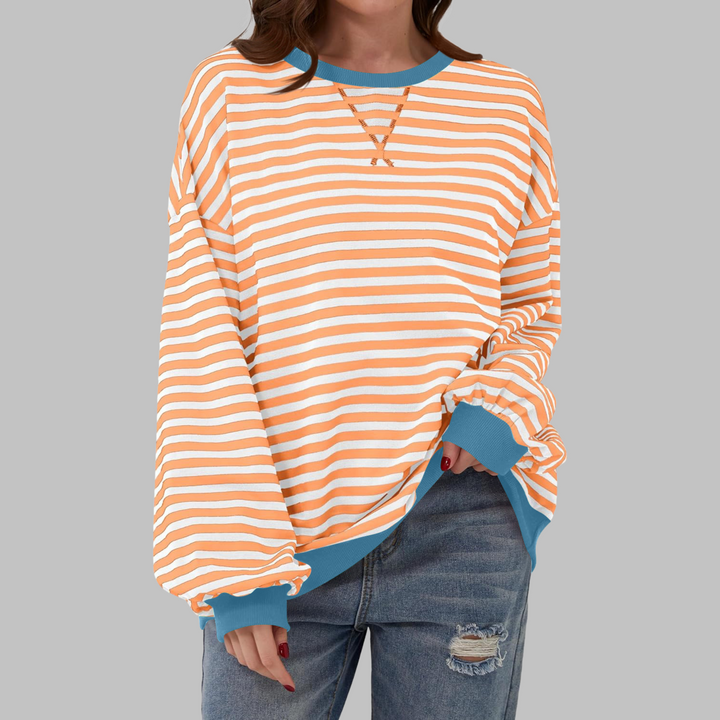 Adelia - Gestreiftes Soft-Touch-Langarm-Sweatshirt