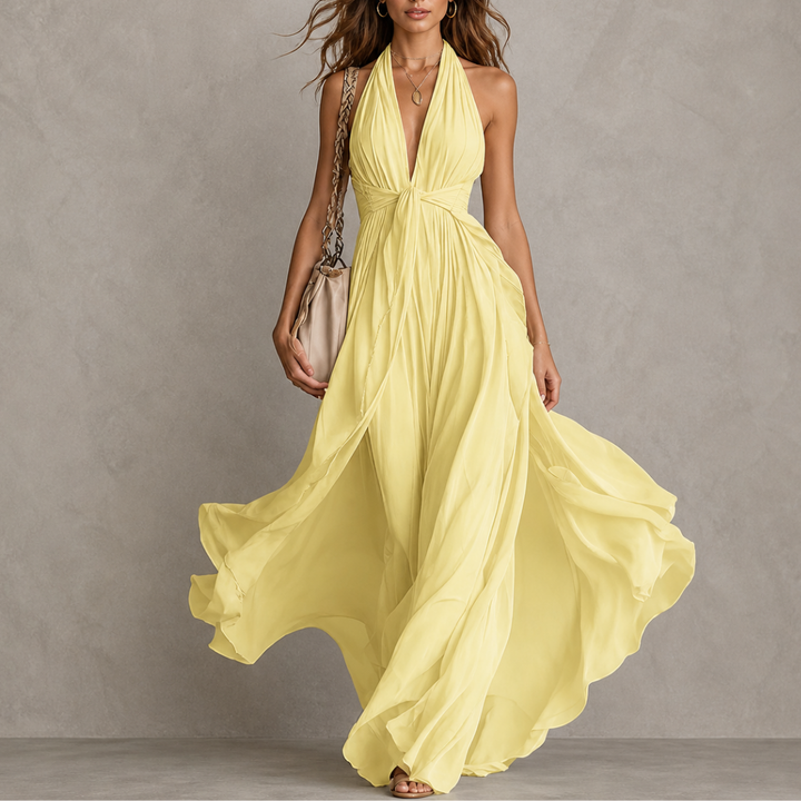 Olyra - Soft-Touch Maxi-Abendkleid