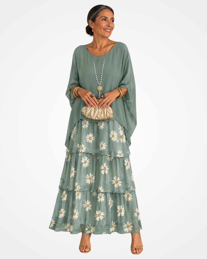 Sylvia - Fließendes Soft-Touch-Maxikleid