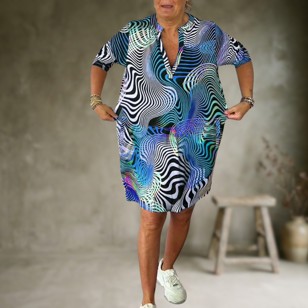 Tialora - Soft-Touch V-Ausschnitt-Kleid