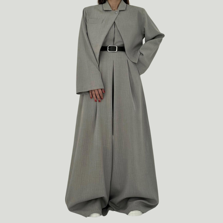 Lorayae - Soft-Touch Set aus weit geschnittenem Jumpsuit und Jacke