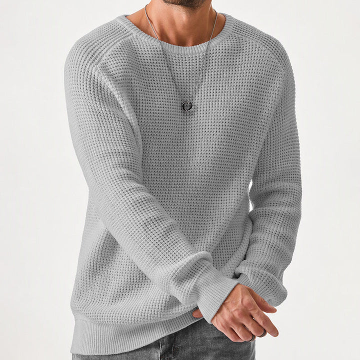 Isric - Strukturierter Strickpullover mit Rundhalsausschnitt