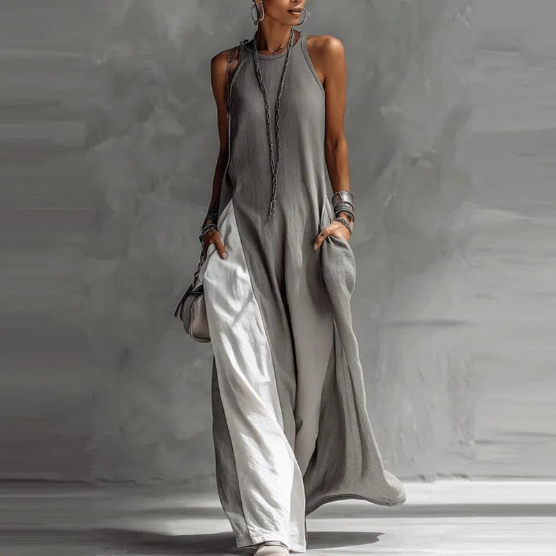 Zarella - Soft-Touch-Farbblock-Maxikleid