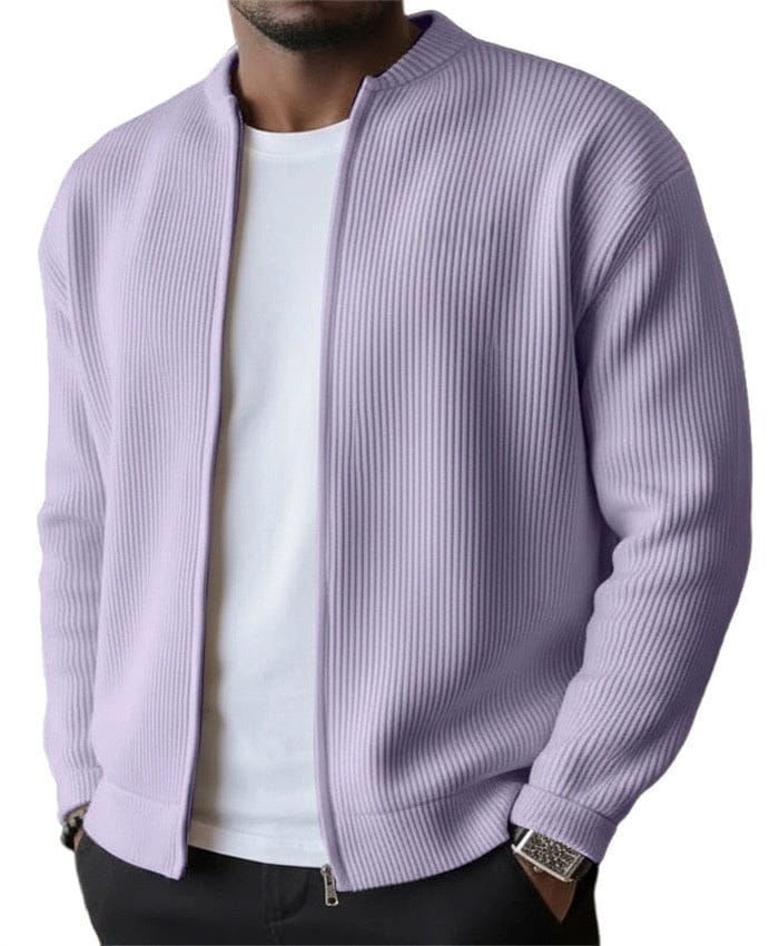 Foster - Rippstrick-Cardigan mit Frontreißverschluss