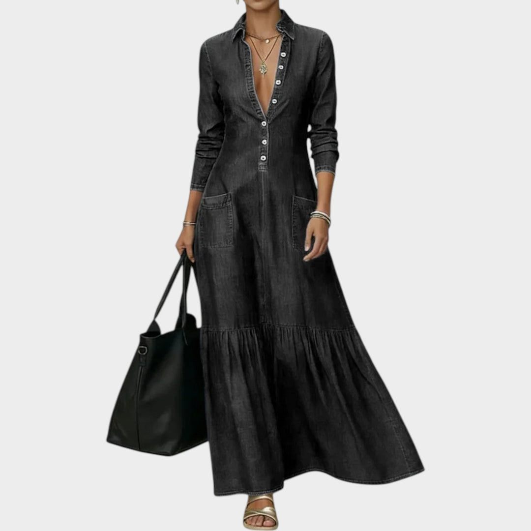 Mavira - Soft-Touch-Maxikleid