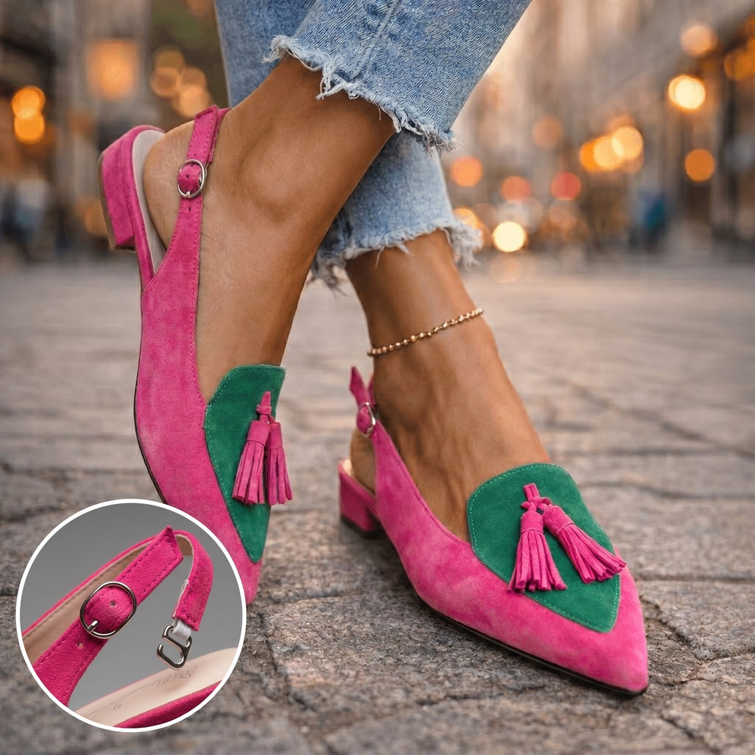 Margot - Slingback-Sandalen mit Quasten und Softtouch-Finish