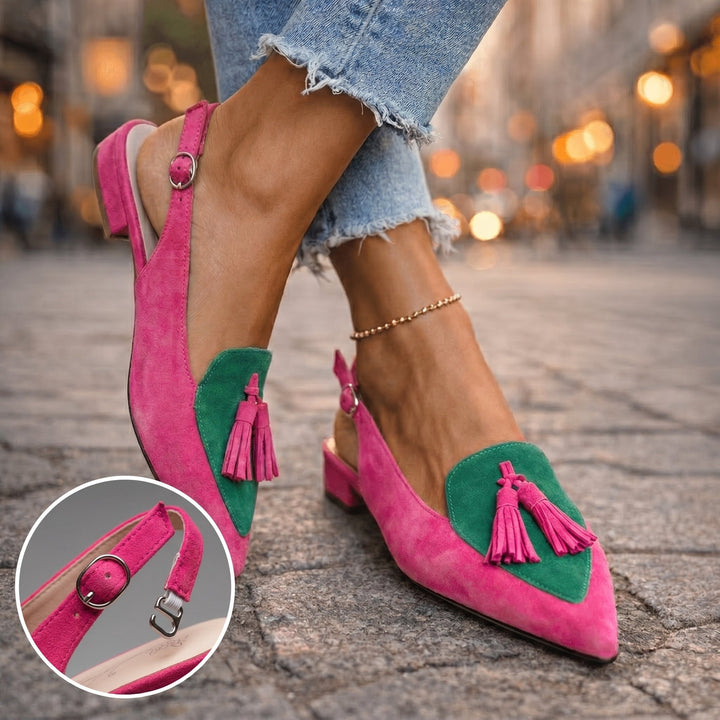 Margot - Slingback-Sandalen mit Quasten und Softtouch-Finish
