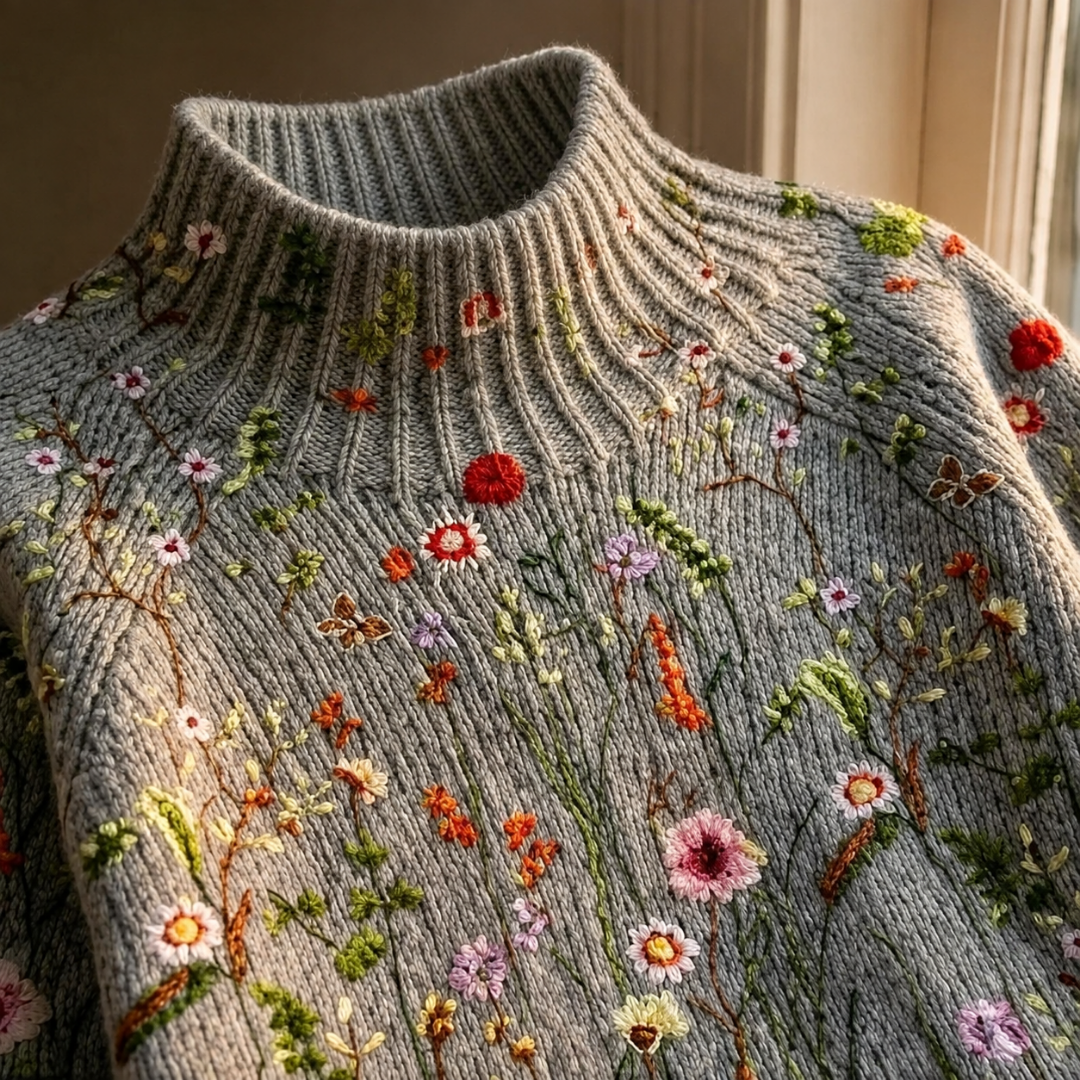 Adorelia - Weicher, floraler Strickpullover