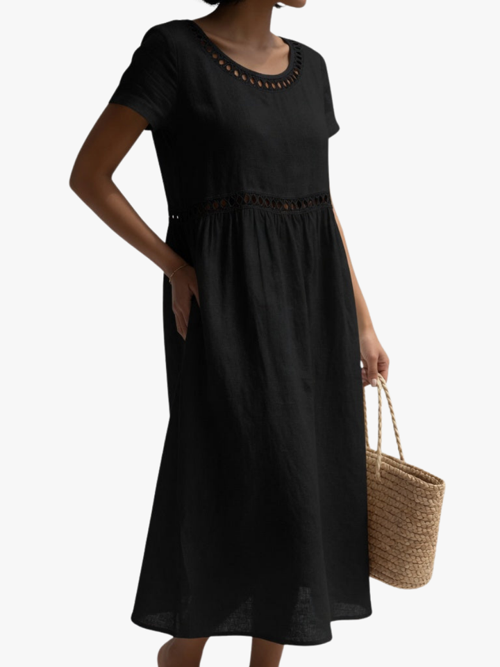 Ysoline - besticktes Midikleid in Soft-Touch-Qualität