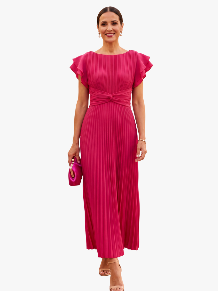 Novalie - Fließend plissiertes Maxikleid