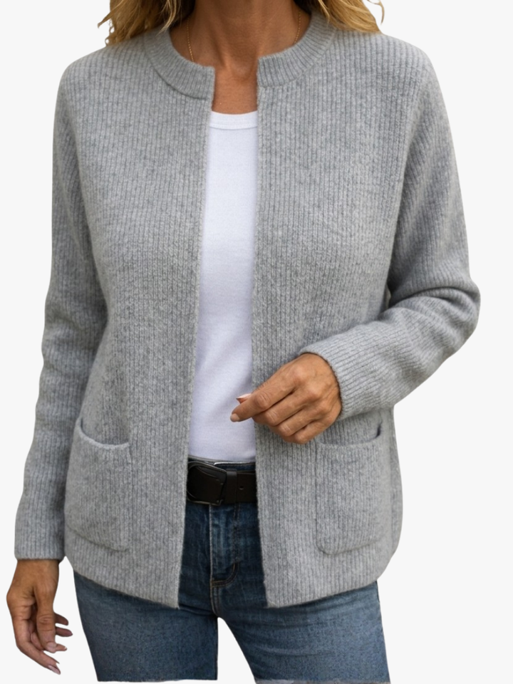 Sylverine - Offene Strickjacke mit Fronttaschen