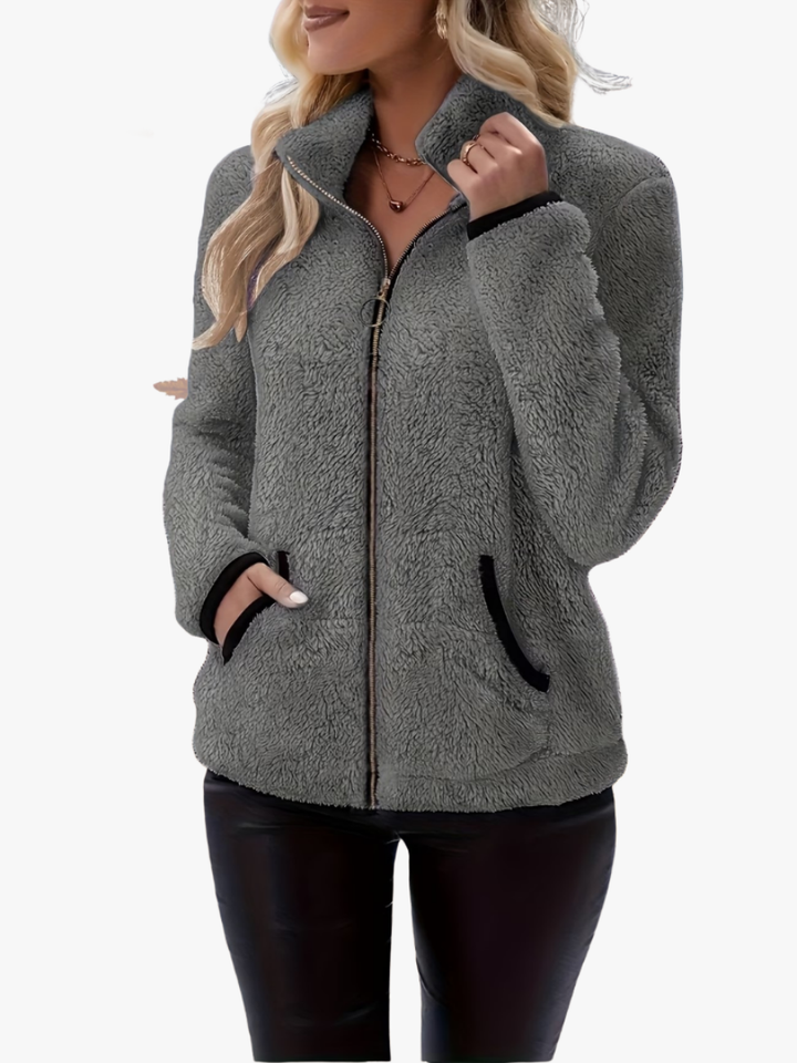 Adria - Sherpa-Fleecejacke mit hohem Kragen
