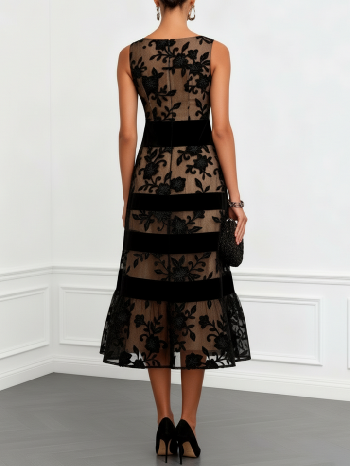 Coraline - Florales Midikleid aus Mesh