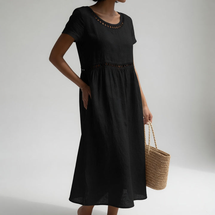 Ysoline - besticktes Midikleid in Soft-Touch-Qualität