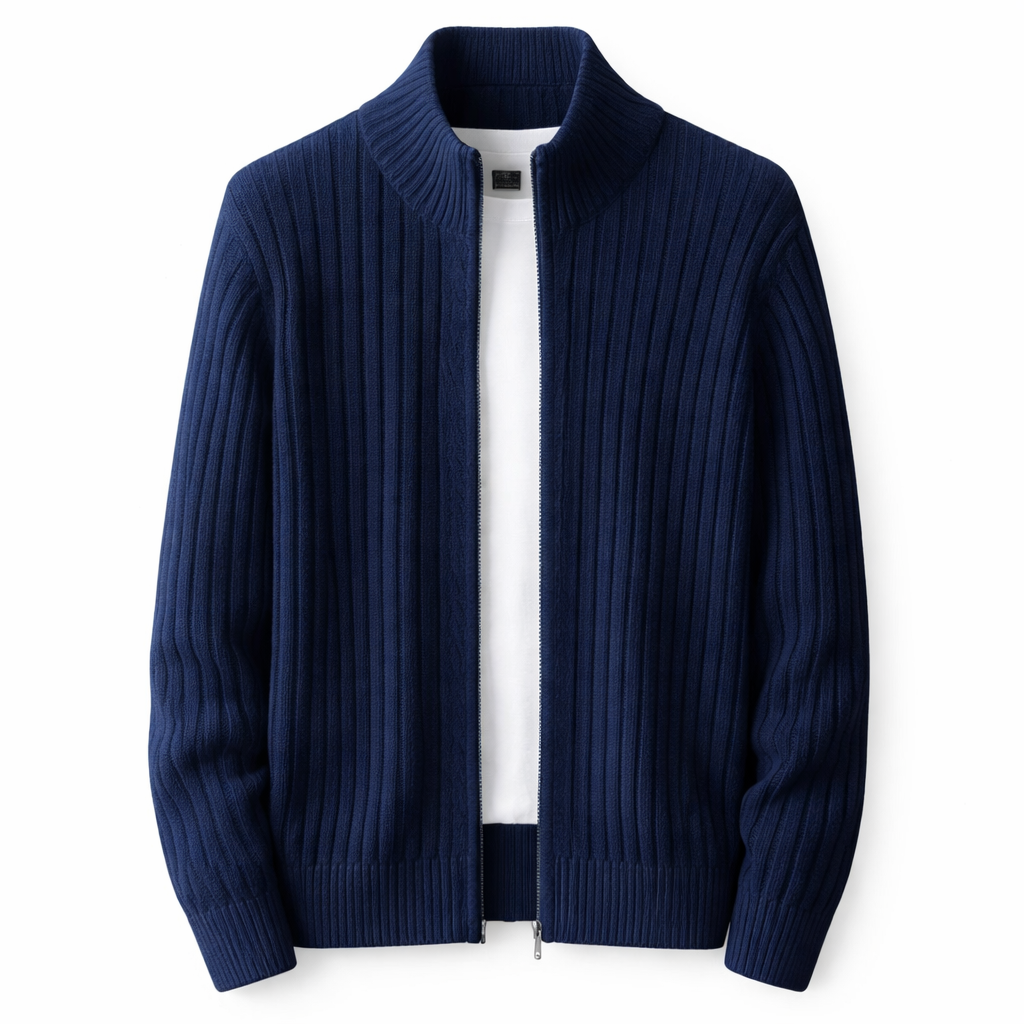 Cass - Strukturierter Cardigan mit Reißverschluss