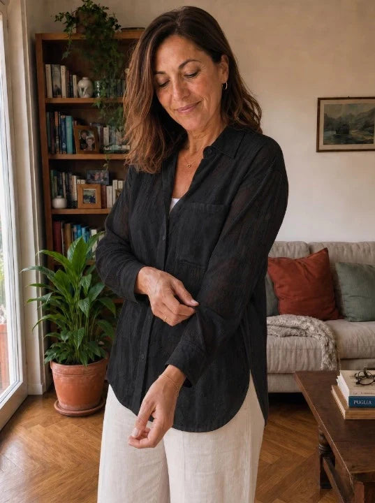 Claribel - Leichtes, floral strukturiertes Longsleeve