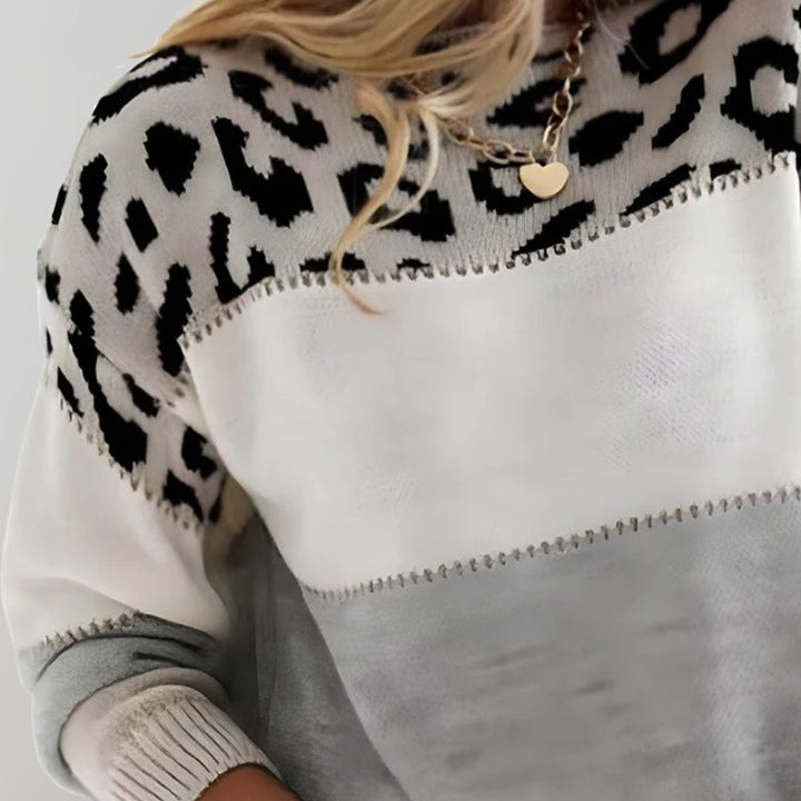 Arlaya - Soft-Touch Leo-Print-Pullover