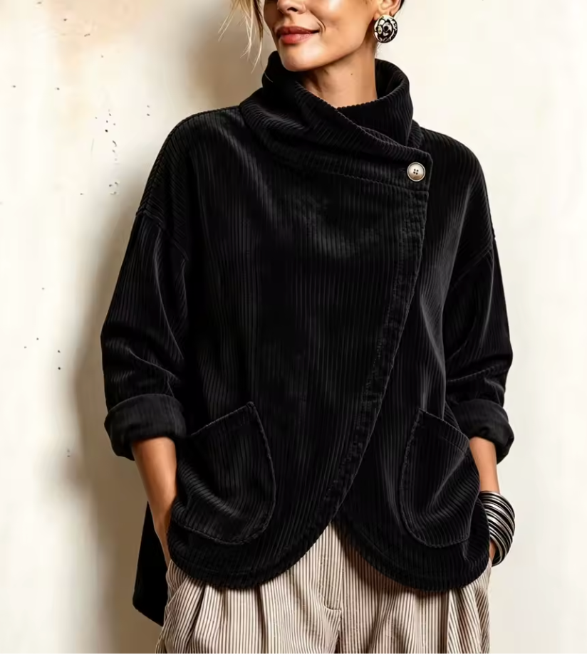 Sioned - Strukturierte Oversize-Sweatjacke