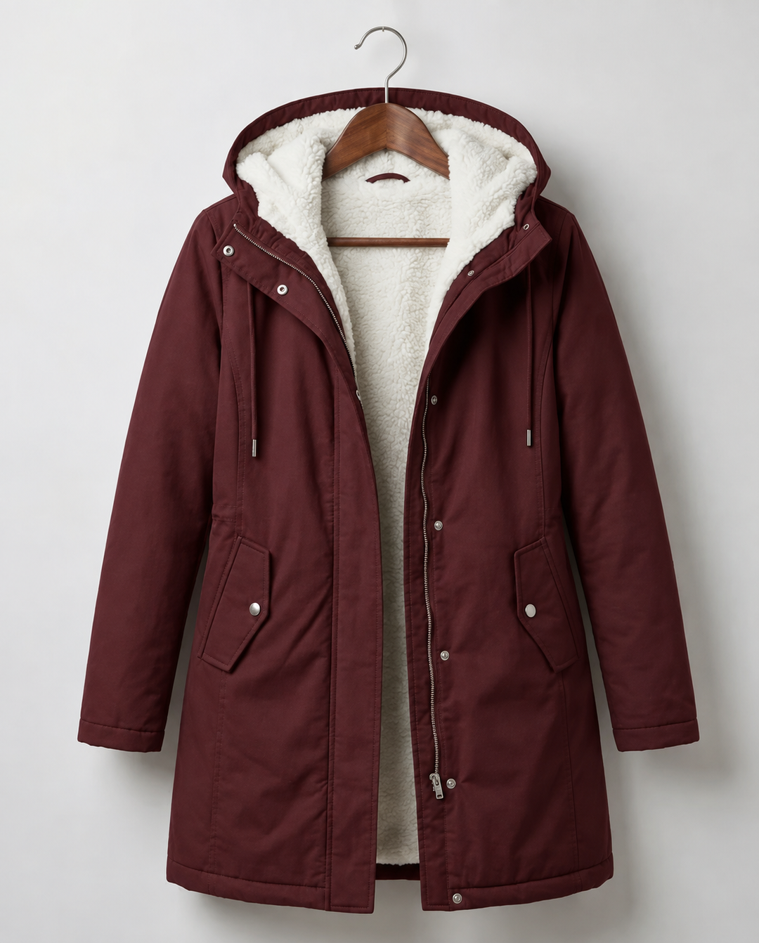 Clarice - Wasserabweisende Longline-Kapuzenjacke