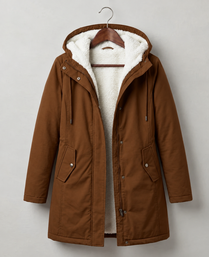 Clarice - Wasserabweisende Longline-Kapuzenjacke