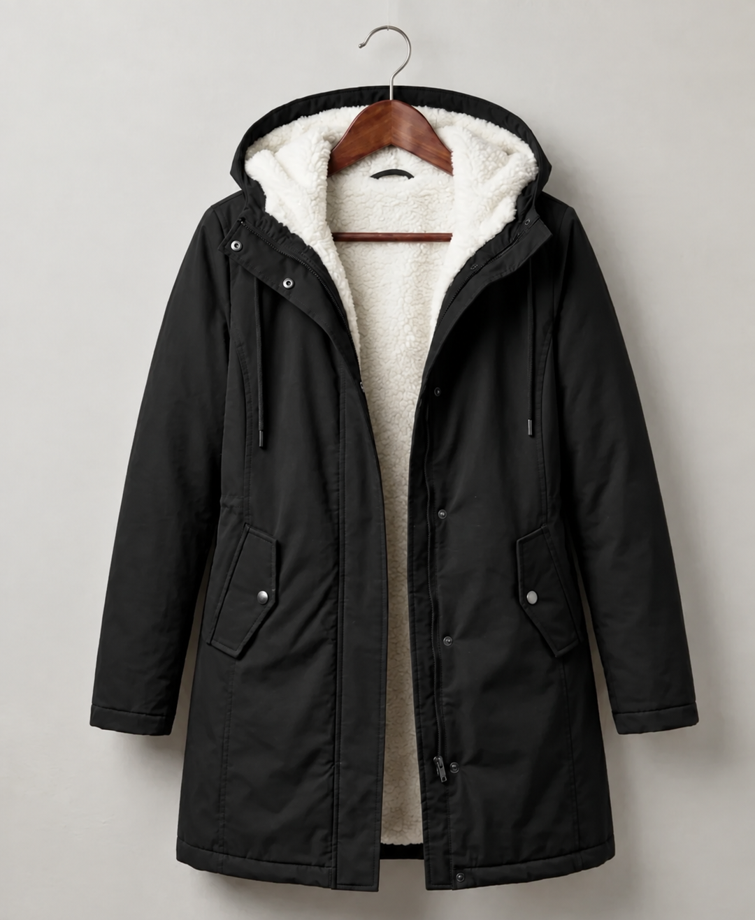 Clarice - Wasserabweisende Longline-Kapuzenjacke