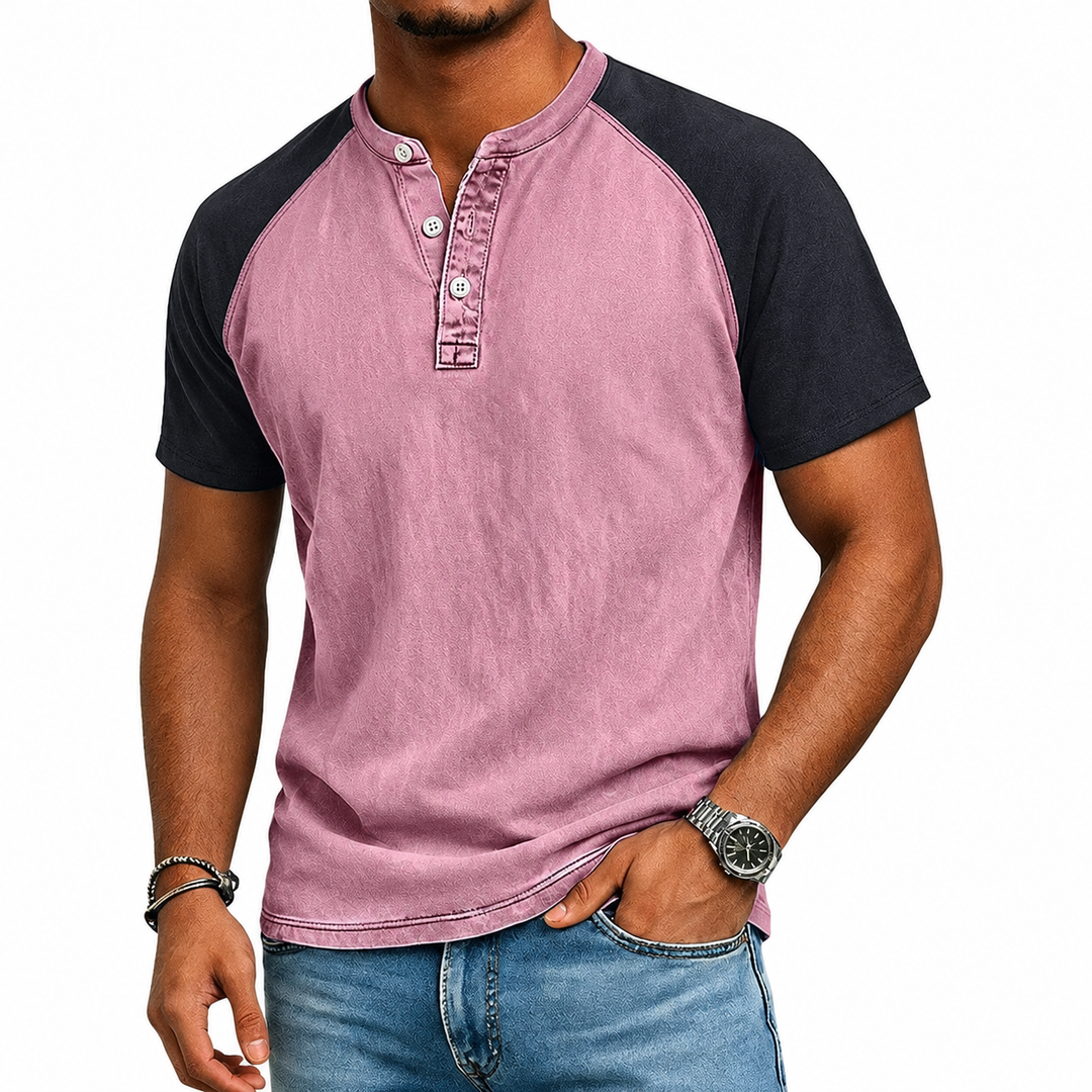 Edgehill - Vintagegewaschenes Henley-T-Shirt