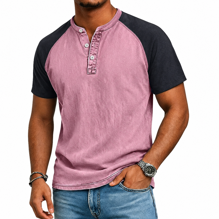 Edgehill - Vintagegewaschenes Henley-T-Shirt