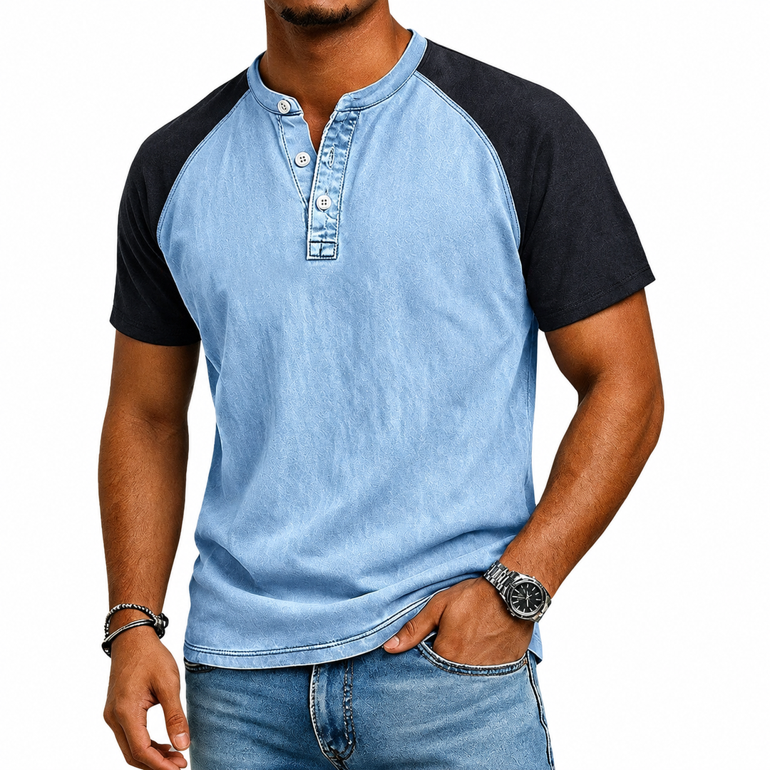 Edgehill - Vintagegewaschenes Henley-T-Shirt