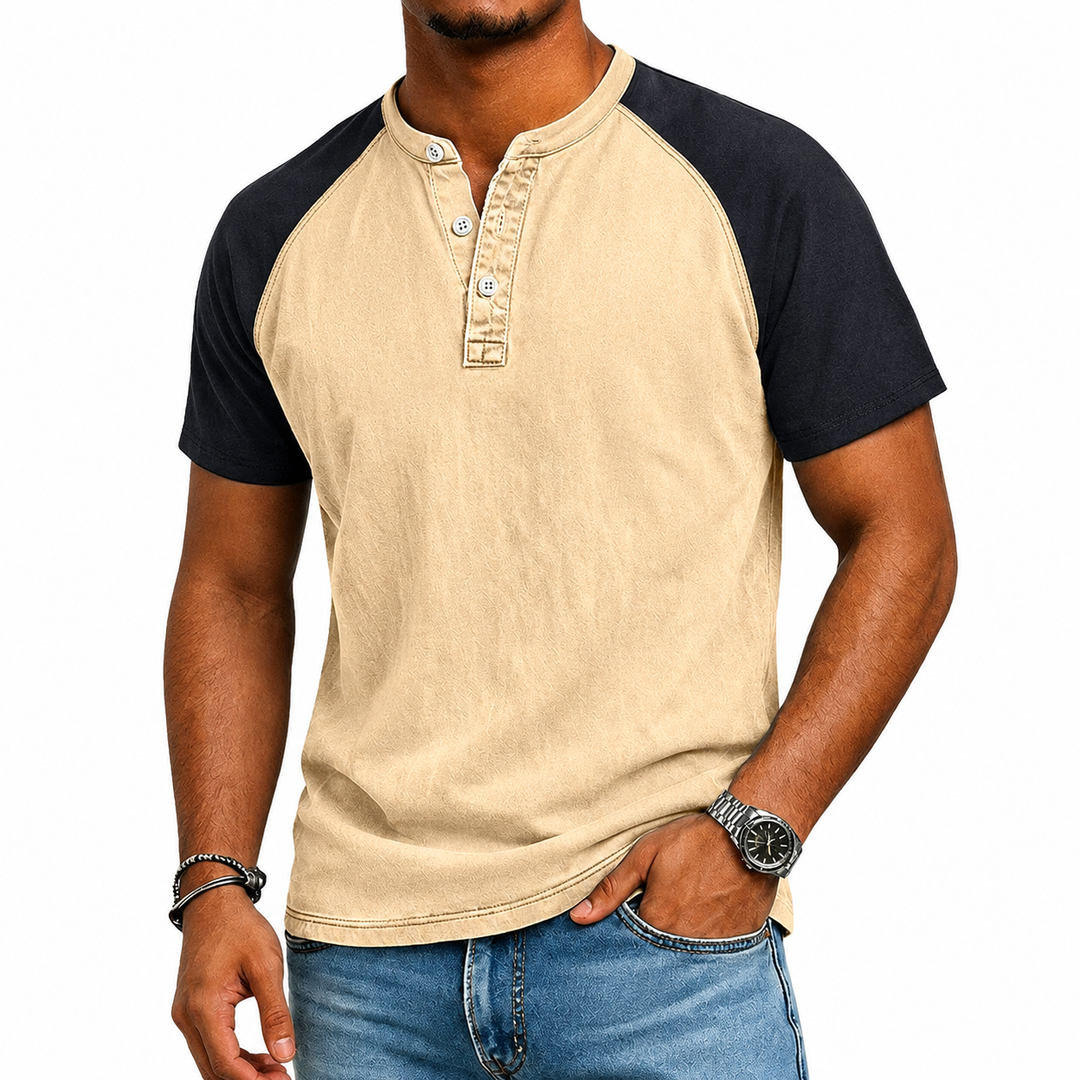 Edgehill - Vintagegewaschenes Henley-T-Shirt